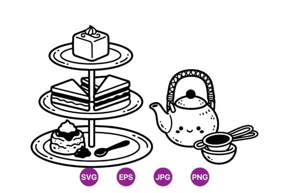 Download Cute Tea Time Dessert Illustration - Dessert illustration Collection