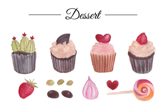 Download Dessert Illustration Watercolor - Dessert illustration Collection