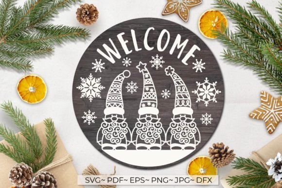 Download Welcome Christmas Door Sign Svg - Premium Bundle