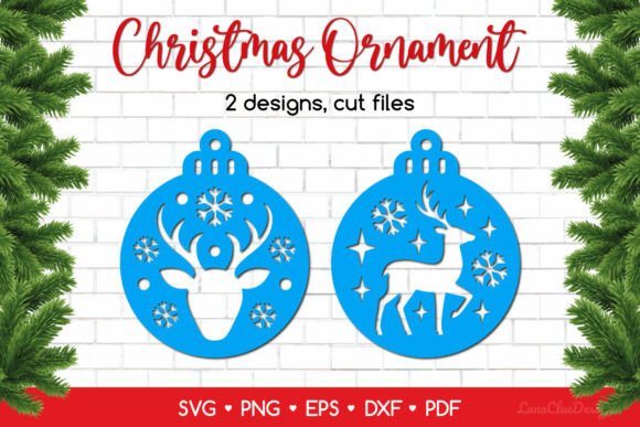 Download 2 Reindeer Round Christmas Balls SVG - Christmas balls svg Collection