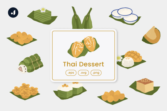 Download Thai Dessert Illustration - Dessert illustration Collection