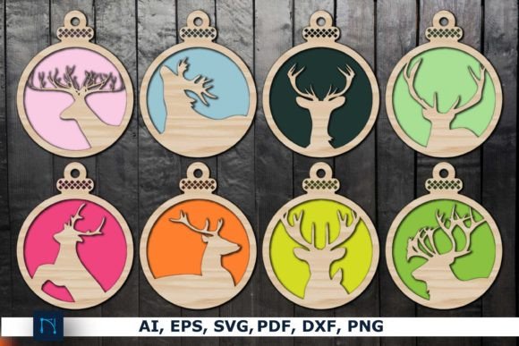 Download Paper Cut Deer Christmas Balls SVG Set - Christmas balls svg Collection