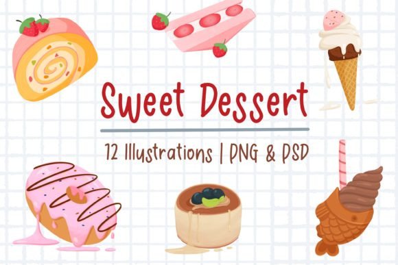 Download Cute Sweet Dessert Illustration - Dessert illustration Collection