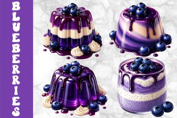 Download Blueberry Jelly Dessert Illustration - Dessert illustration Collection