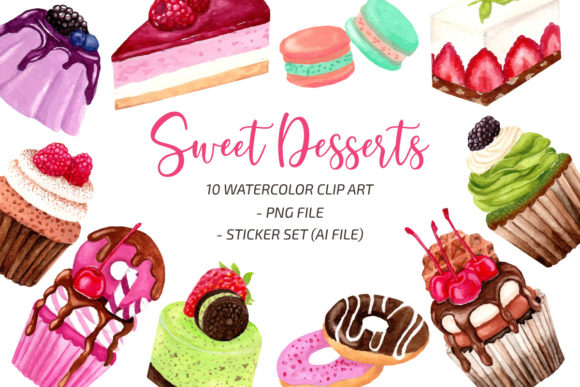 Download Watercolor Sweet Dessert Illustration - Dessert illustration Collection