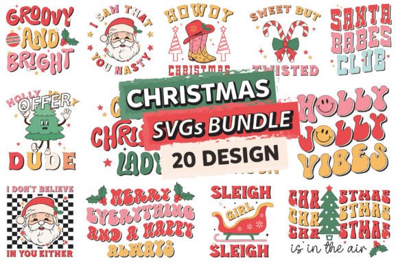 Download Retro Christmas SVG Design Bundle - Retro christmas svg Collection