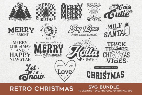 Download Retro Christmas Svg Bundle - Retro christmas svg Collection